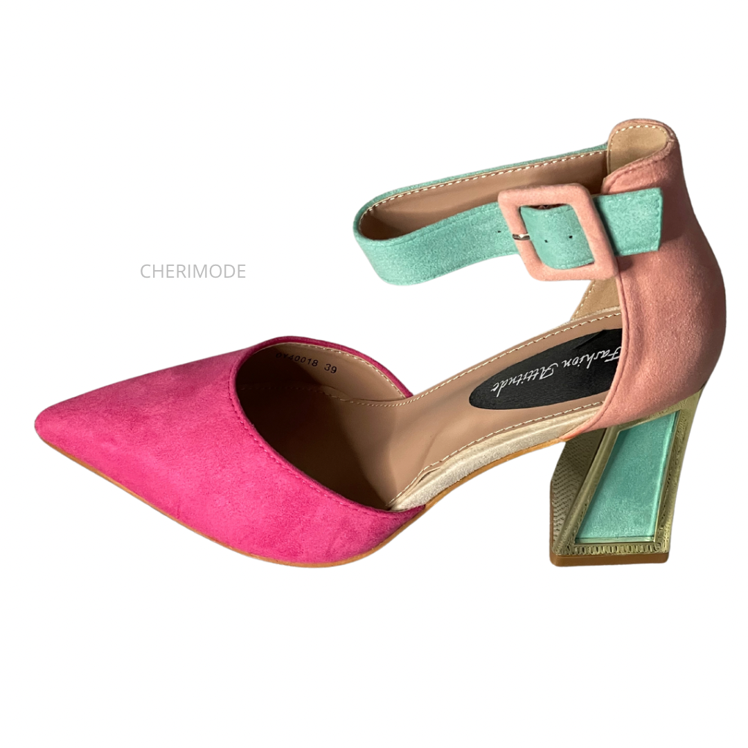 Fashion Attitude – Pumps mit dickem Absatz in Fuchsie