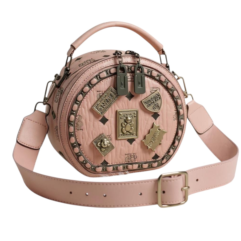 Runde Retro-Handtasche für Damen